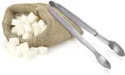 PEPLAYTAL 2pcs Stainless Steel Sugar Tongs Multi Functional Ice Tongs for Kitchen Party Use for Sugar Cubes Ice Cubes Appetizers More Safe Food Clip Silver