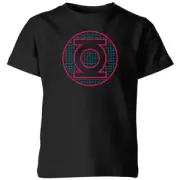 Justice League Green Lantern Retro Grid Logo Kids' T-Shirt - Black