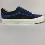 VANS Vault Old Skool Leather Shoe Mens 10.5 True Blue Black White Skateboarding