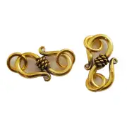 20 PCS 19X12MM BALI S HOOK CLASP ANTIQUE GOLD PLATED EYE CLASP 501