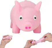 FauKait Teenie Nee Doh Stress Dog, Pet a Dog, Squeeze a Corgi Pug, Relieve Stress, Play a Prank Toy (Pig)
