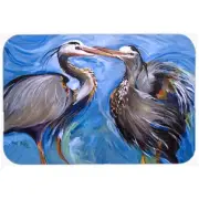 Carolines Treasures JMK1011LCB Blue Heron Love Glass Cutting Board- Large