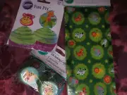 WILTON- Jungle PALS Treat bags, Pix & Baking Cups- 3 PC SET-NEW