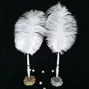 Wedding Party White Ostrich Quill Feather Guest Book Signing Pen Register Supply