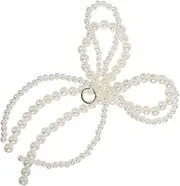 FONDOTIN Bowknot Pearl Charm Shoe Charms Pearl Bow Bag Charms and Clothing Accessories for Phone Decoration Craft Embellishment Keychain Accessories White