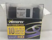 Memorex 10 | 3.5 Computer Diskettes Floppy Discs IBM