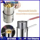 AU Kitchen Fryer with Strainer Stainless Steel Tempura Fryer Pan Milk Warmer Pot