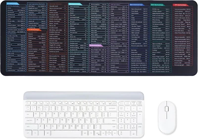 Rosewinec Keyboard Shortcuts Mouse Mat,Quick Key Super Large Gaming Mouse Pad...