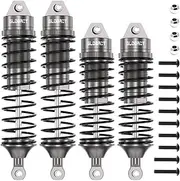 RC Oil Shock Absorber Aluminum Adjustable Front & Rear Shocks for Traxxas Slash 2WD Rustler Stampede Raptor R 4X4 Slash Hoss 4X4 VXL Stampede Bandit Rustler 1/10 Upgrades Parts (Titanium)