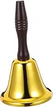 EXQUIMEUBLE Hand Bell with Wooden Handle Antique Dining Table Bell for Service Games and Teaching Loud Sound Decorative