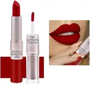 2-in-1 Lipstick and Lip Gloss, Moisturising, Liquid, Waterproof, Matte and Long-Lasting Matte Liquid Lipstick (011 Red)