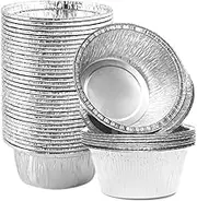 Aluminum Pie Pans, CuiCanfla 125Pcs Foil Tart Pans Used for Baking, Storage and Reheating/Pies, Aluminum Foil Plates Round Tin Foil Pie Pans