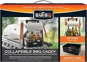 Mr. Bar-B-Q Collapsible Grilling Caddy, Store All Your BBQ Accessories in One Place, Perfect for Outdoor Cooking, Boating, Camping & RVs, Black