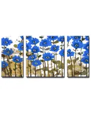 Ready2HangArt Spring Sapphires 3pc Wrapped Canvas Wall Art by Norman Wyatt