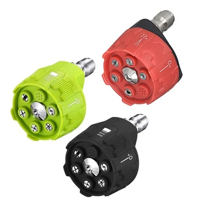 3 Pcs 6 in 1 Pressure Washer Nozzles with 14 Inch Quick Connect 4000 PSI