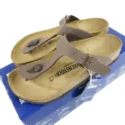 BIRKENSTOCK Gizeh BS Birko Flor Leather Thong Sandal MOCCA Regular Fit