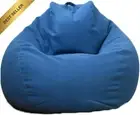 Bean Bag Chair Sofa Cover No Filler Stuffable Zipper Lounger Cover 100x120CM Blu
