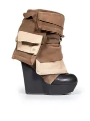 Brown Suede Platform Wedge Boots