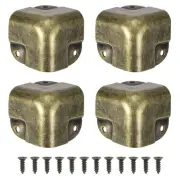 4 Pcs Decorative Box Corner Cover, 37mm Metal Edge Guard, Bronze