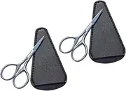 2 Pack Stainless Steel Small Beard Scissors Mustache Eyebrow Cutting Tool Compact Styling Scissors for Hair Beard Care Accessory