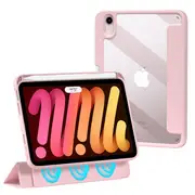 Catzon Transparent Magnetic Removable Cover For Apple iPad Ultra Slim Smart Case -Pink