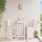 Garden Chair Bar Stools 2 pcs White 40x42x120 cm Solid Wood Pine Patio Seating