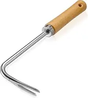 HIAKDOFT Manual Weeder Tool for Garden Ergonomic Portable Removal Tool with Wooden Handle for Digging Transplanting and Weeding Tight Spaces Essential Gardening