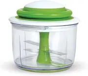 Chef'n VeggiChop Veggie Chopper Fruit & Vegetable Slicer Hand-Pull Manual Food Processor Gadget, Green/White (85045)