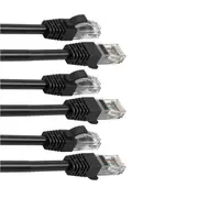 3PK Cruxtec 1m CAT6/RJ45 Network Lead Cable LAN Ethernet Internet Router Cord BK