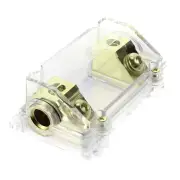 Gold Fuse Holder Voodoo 2/0 or 1/0 0 gauge - w/ 45 Deg Angled Cover (1 PACK)