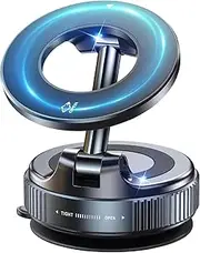 Jkoailiwi Upgraded 360 Vacuum Magnetic Phone Holder, Suction Cup Phone Mount for MagSafe, Pocket Size Foldable Portable Cell Phone Holders for Your Car, Fathers Day for Gifts, for All Car Models