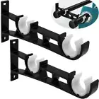 Black Curtain Rod Holders for Wall Duty Curtain Rod Hooks for 1 Inch Rod