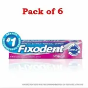 Fixodent Denture Adhesive Cream Complete Strong Hold Original 2.4 oz Pack of 6