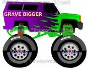 Monster Truck Rally Grave Digger Scrapbook Paper Die Cut Embellishment Piece