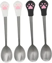 CORHAD 4pcs Spoon Christmas Stirring Spoon Dog Cat Can Food Cat and Dog Food Spoons Pet Food Canned Scoop Rustic Table Ice Stainless Steel Cat Food Three-dimensional