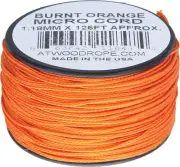 New Atwood Rope MFG Micro Cord 125ft Burnt Orange RG1288 1.18mm diameter. Good f