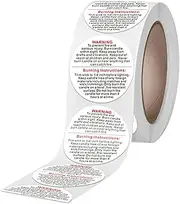 Candle Warning Labels Candle Jar Container Stickers Wax Melting Safety Stickers for Candle Jars Tins Containers Making Supplies