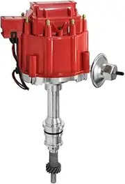 HEI Distributor 65K Coil for Small Block Ford 260 289 302 5.0L with Red Cap Ignition Distributor One Wire Installation