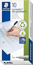 STAEDTLER 316-9 Lumocolor Non-Permanent Pen, Fine Line Width, 0.6mm - Black (Box of 10)