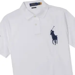 【RALPH LAUREN】RL POLO 經典刺繡大馬短袖POLO衫 上衣-白色(CUSTOM SLIM FIT / 平輸品)