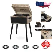 Liberty 5-in-1 Entertainment Center: Bluetooth Turntable with FM Radio & USB