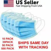 50 PCS Face Mask Medical Surgical Dental Disposable 3-Ply Ear-loop Mouth Cover