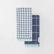 Sheridan Frama Tea Towel Set in South Sea Size: 2 Pack Material: Cotton @Sheridan Rewards