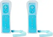 LION FISH - Remote Wireless Controller (2 Packs) for Nintendo Wii&Wii U Video Game Gamepads(No Motion Plus). (Blue)