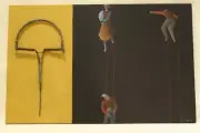 Rare Original Alfredo Luz Mixed media on wood "Ratoeira" Signed