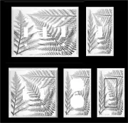 FERN LEAVES GRAY TONES LIGHT SWITCH COVER PLATE OR OUTLET YOU PICK SIZE