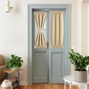 French Door Curtains for Small Window, Rod Pocket Short Front Sideligh
