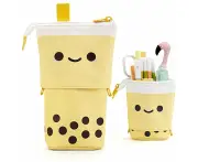 Telescopic Standing Pencil Case Cute Telescopic Pen Bag Yellow