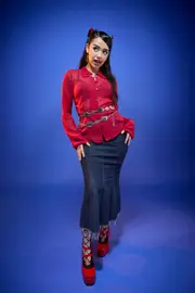 Myth Collared LS Blouse