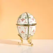 Jewelry Box Metal Multicolor Faberge Egg Hand Painted Enameled Romantic Small